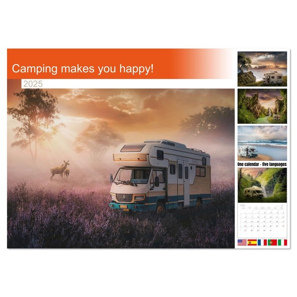 Camping makes you happy! (Monthly Wall Calendar 2025 16.5" x
