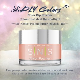 SNS Nail Dip Powder Colors, Gelous Color Dipping Powder - Peanut Butter Jellyfish (Nude, Pink, Peach Cream) - Long-Lasting Dip Nail Colors - Low-Odor Nail Color for Professionals & At-Home - 0.5 oz