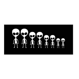 Create Your Own Alien Stick Family Vinyl Decal | White | Made in USA by Foxtail Decals | for Car Windows, Tablets, Laptops, Water Bottles, etc. | Characters are 1.5-3.0 Inches Tall