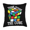 Cubing Solving Think Outside The Cube Speed Cubing Throw Pillow