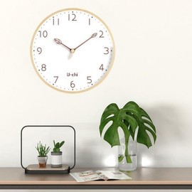 UC dbht2530 Wall Clock, Radio Clock, Nordic, Stylish, Noise, Wood, Wall Clock, Wood, Natural Wood, Radio Type 9.8 inches (25 cm))