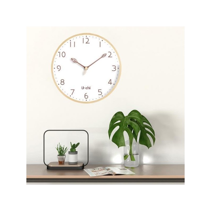 UC dbht2530 Wall Clock, Radio Clock, Nordic, Stylish, Noise, Wood,
