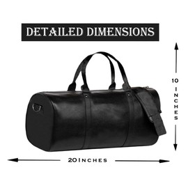Geniune Leather Travel Duffel Bags for Men and Women/Weekender Travel Overnight Gym Sports Carry On Duffel Bag/Gym bag/luggage bags/Overnight Bag Large Size For Men And Women (Black)