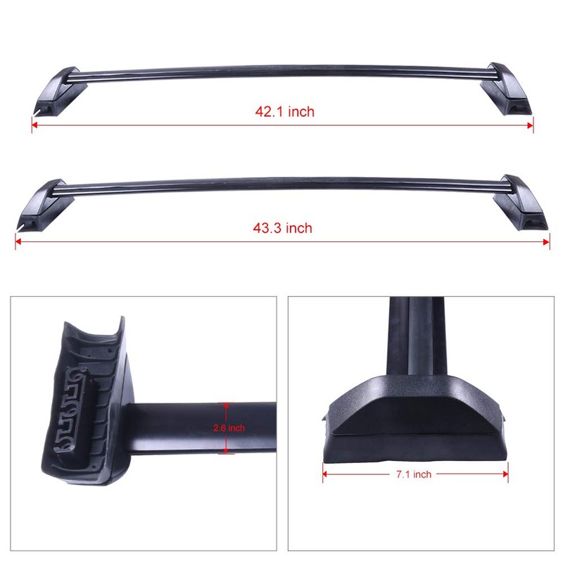 2PCS Black Roof Rack Crossbars Replacement for CR-V 2.4L 4Doors