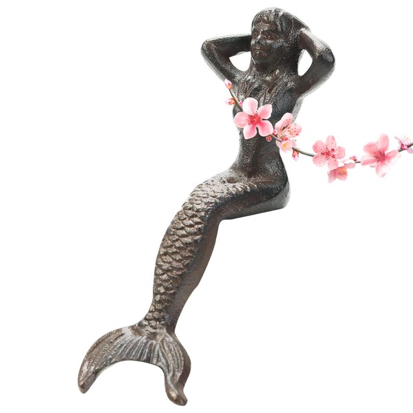 Sungmor Heavy Duty Cast Iron Mermaid Statue - 26CM Tall