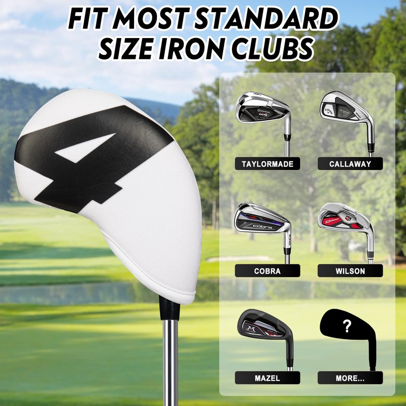 Golf Iron Club Head Covers Men 10Pcs Set for Right-hand