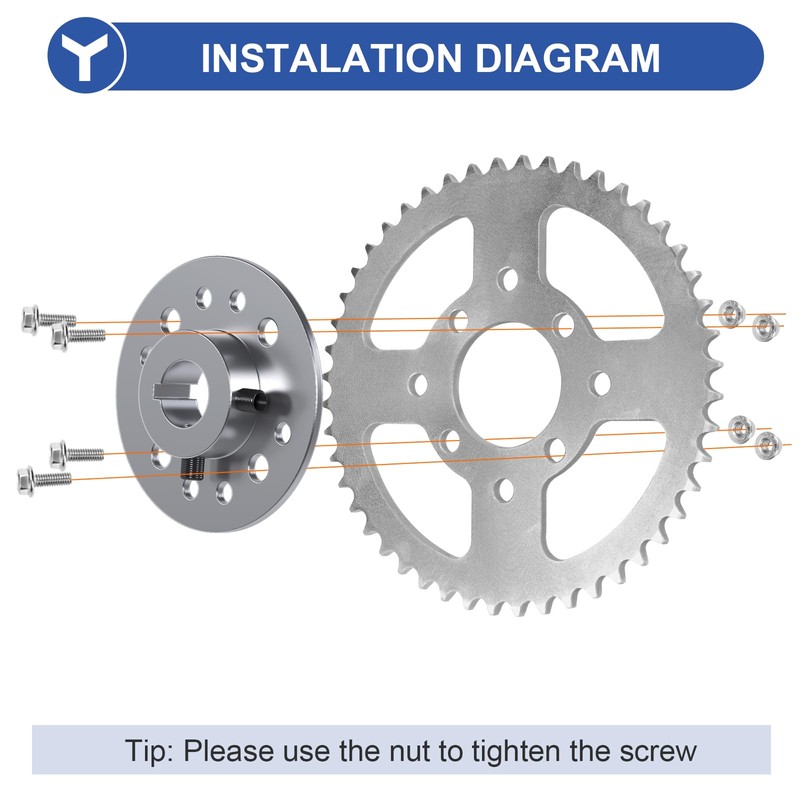 YOXUFA 40/41/420 Chain Sprocket 48 Tooth with 1" Bore 1/4