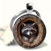 Raccoon Bag Charm,Hollow Tree Raccoon Bag Keychain - Cute Animal
