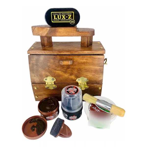 Lux-z Kit Con Cajón Bolero Para Limpiar Y Lustrar Calzado