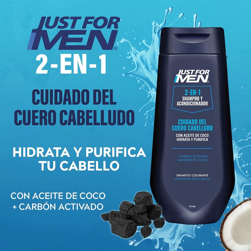 Just For Men Shampoo y Acondicionador 2 en 1 Cuidado