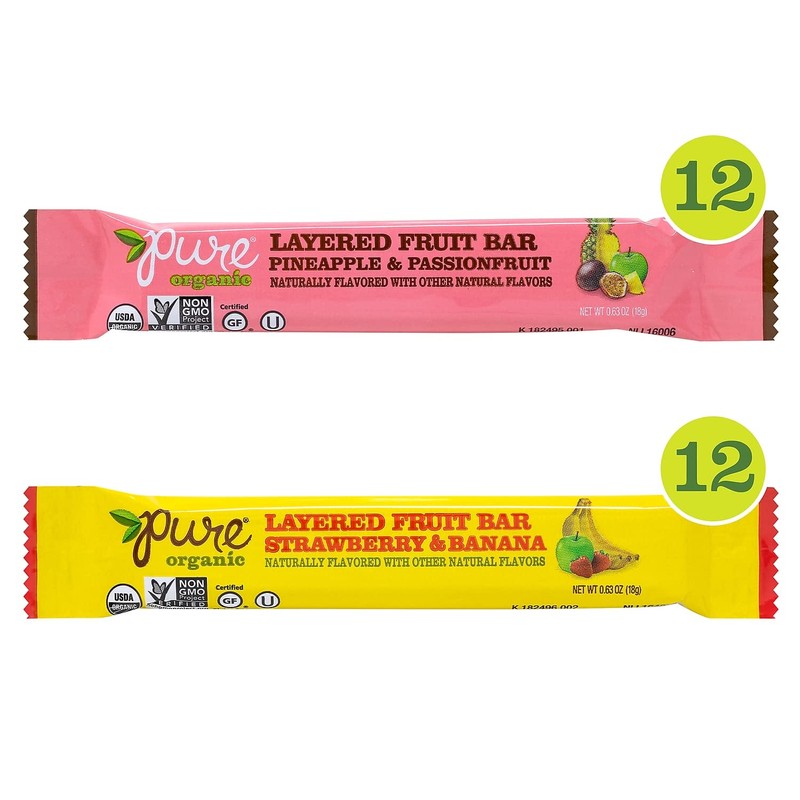 Pure Organic Layered Fruit Bars Variety Pack 0.63oz 24CT (220-02000)