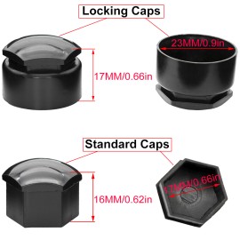 Unbranded 17mm  Black Car Wheel Hub Lug Nut Cover Caps Set w/Tool Decoration Universal US