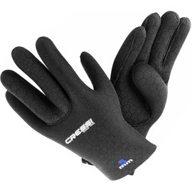 Cressi High Stretch Gloves -Unisex 5-Finger Diving Gloves made of Soft, Single-lined, High-strength Neoprene, 5mm, Black/Blue Logo, XL