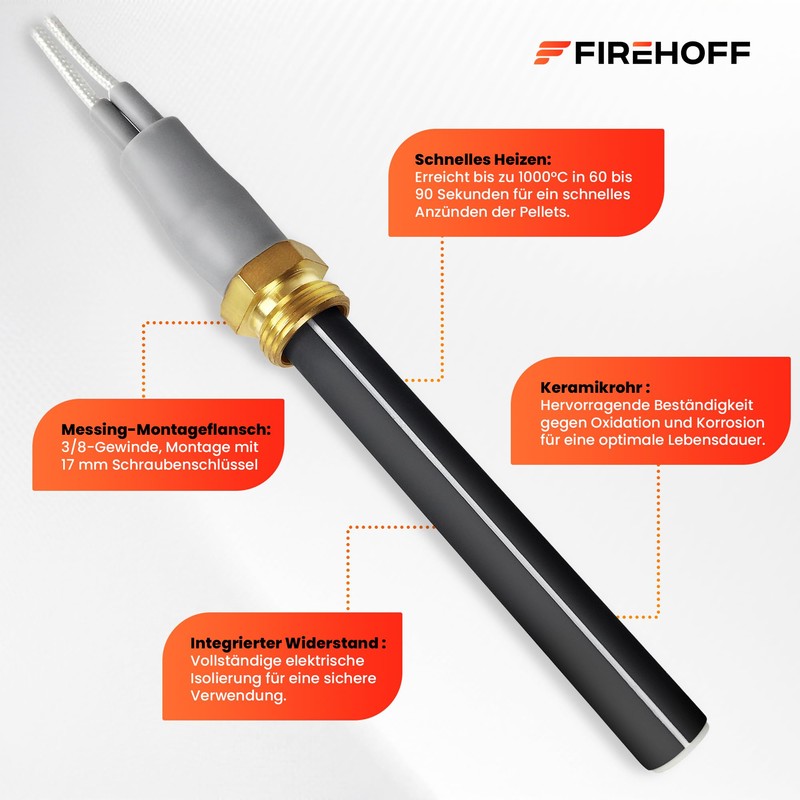 Ceramic Igniter for Pellet Stoves - Especially for Jolly Mec/Haas