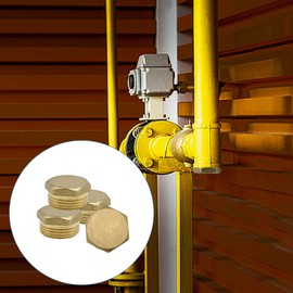 Vkinman 3/4" GHT Male Brass Pipe Plug with Outer Hex Head, Garden Hose Fitting (Pack of 4)