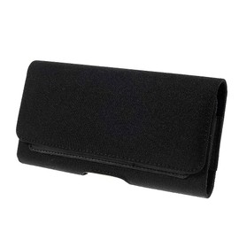 DFV mobile - New Case Metal Belt Clip Horizontal Textile and Leather with Card Holder für Energizer Hard Case H602S (2021) - Black