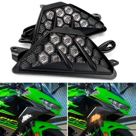 GearUp LED Front Turn Signal Light for KAWASAKI NINJA 400 2018-2023,for NINJA 300 2013-2017,for NINJA 650 2012-2023 Amber Turn Signal White Daytime Running Lights