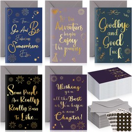 Motiskyy 50 Sets Farewell Cards for Coworker Bulk with Envelopes and Stickers Going Away Goodbye Cards for Office Colleague Employee Retirement New Job Gifts Leaving Supplies