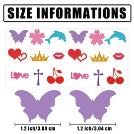 270pcs Tanning Sunbathing Stickers Self Adhesive Heart Lips Dolphin Butterfly Cherry Body Sticker Tanning Bed Decals for Summer Beach Outdoor Indoor Salon Party Supplies