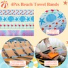 4Pcs Beach Towel Clips for Chair HADEEONG Seashell Towel Bands