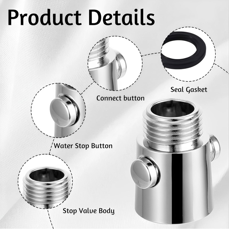 Pack of 3 Water Stopper, Shower Shut-Off Valve, Water Flow