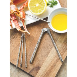 Fox Run Nantucket Seafood 5740 Shell or Nut Cracker and Picks Set, 5-Piece, Durable Zinc-Alloy Seafood Tools