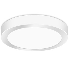 LED Flush Mount Ceiling Light, 11.42 Inch 24W 6500K Hardwire Light Fixture, 230W Equivalent 1.26In Thin Round White Lamp for Living room Kitchen Porch Bedroom Hallway Basement, Non-dimmable 1 Pack