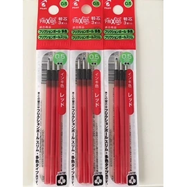 Pilot Gel Ink Refills for FriXion Ball 3 Gel Ink Multi Pen & FriXion Ball 4 Gel Ink Multi Pen, 0.5mm, Red Ink, 3 Packs 9 refills total Value Set