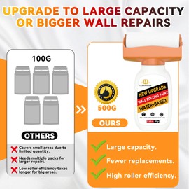 White Paint, 500g White Paint for Wall Touch up Paint for Walls, Water Based Wall Paint with Masking Film, White Wall Paint Repair Kit for Flat, Ceiling Wall, Remove Stains, Scratches (White)