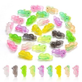 27 Pieces Mini Seahorse Animals Luminous Mini Resin Animals for Dollhouse Micro Fairy Garden Landscape Aquarium Birthday Decorations