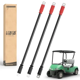 10L0L Battery Cable for EZGO RXV & Club Car Precedent 48V Golf Cart (4x12V Batteries), 4-Gauge 16 Inch 3 PCS