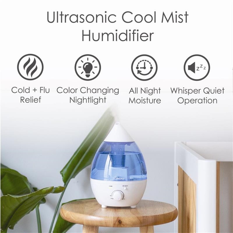 Crane Personal Ultrasonic Cool Mist Humidifier for Kids Bedroom, Adjustable