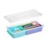 novelinks 4 QT Clear Plastic Dividing Storage Box with 4