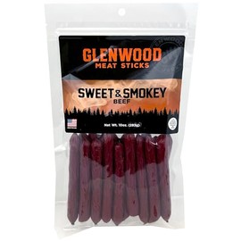 Glenwood Meat Sticks High Protein, 10 Ounce (Sweet & Smokey)