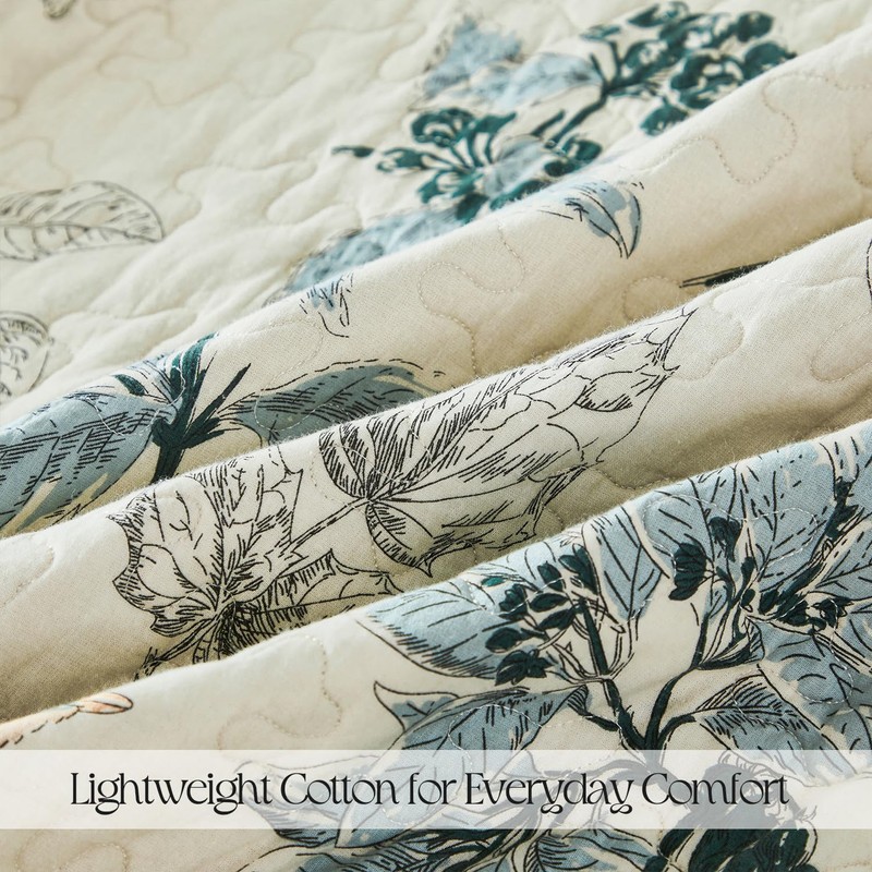 100% Cotton Queen Size Bedspread Beige Oversized 60x80 + 30in
