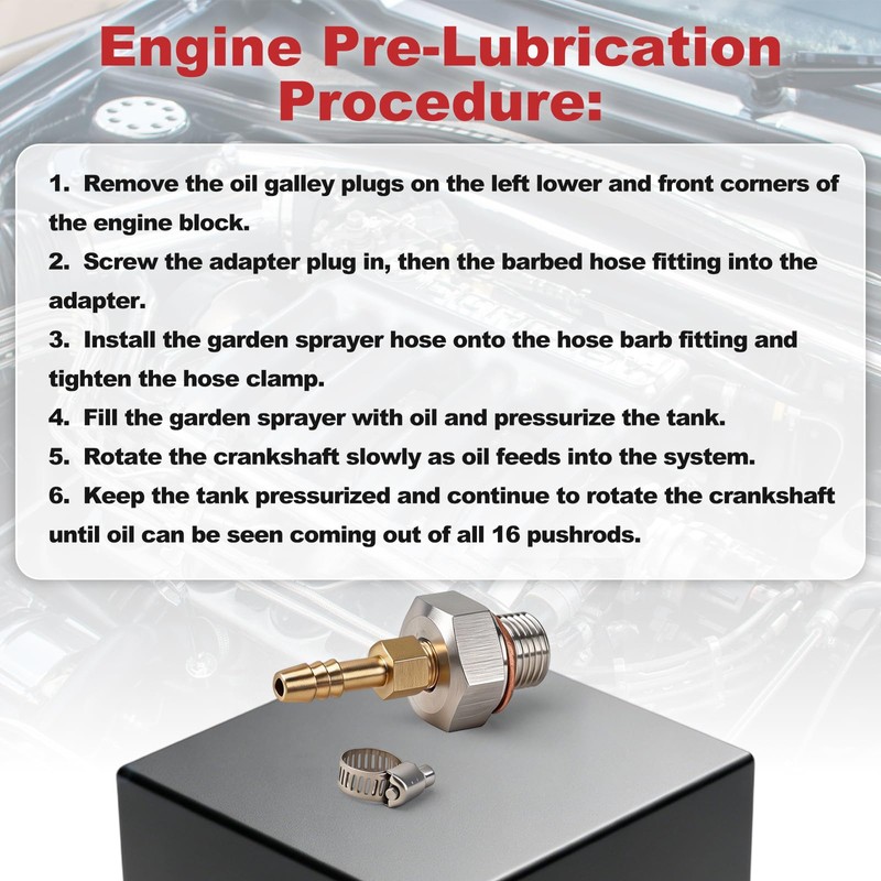 Joytrace Stainless Steel LS Oil Priming Adapter Kit M16 to