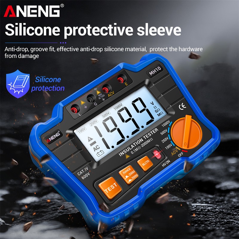 Insulation Resistance Tester 100V/ 250V/ 500V/ 1000V Resistance Tester with