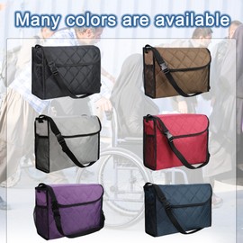 Wheelchair Rear Back Bag, Waterproof Wheelchair Bag Hang on Back Backpack Messenger Storage Bag for Men, Women (Purple)