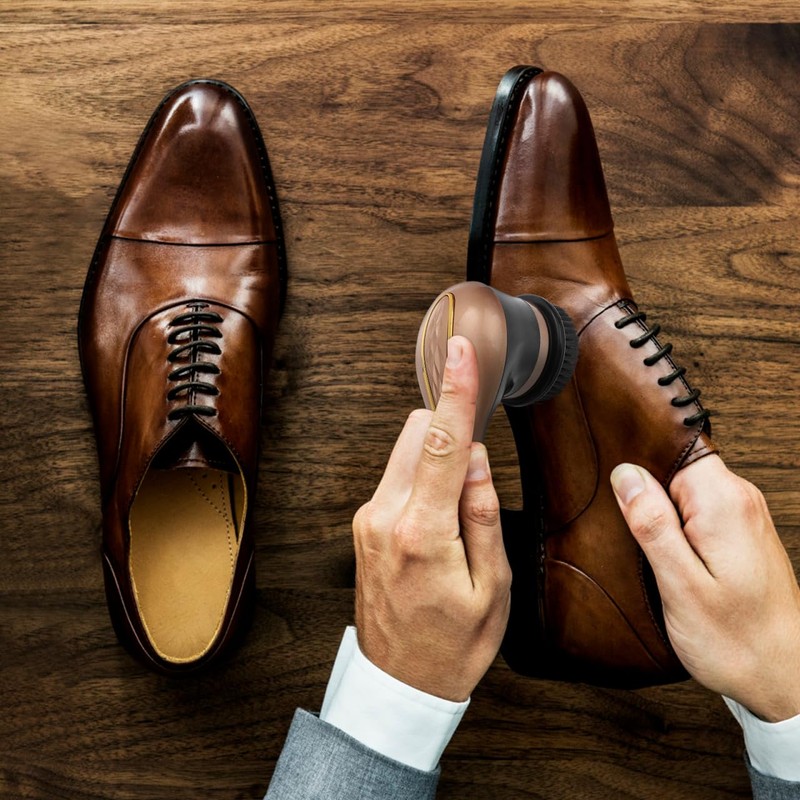 SOLUSTRE Electric Shoe Shine Kit - Mini Portable Handheld Shoe