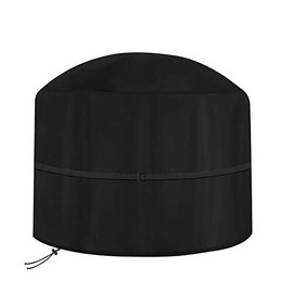 Dokon Large Fire Pit Cover, Waterproof, Windproof, Anti-UV, Heavy Duty Rip Proof 600D Oxford Fabric Outdoor Garden Patio Heater Cover, Round (Ã80 x 50cm) - Black