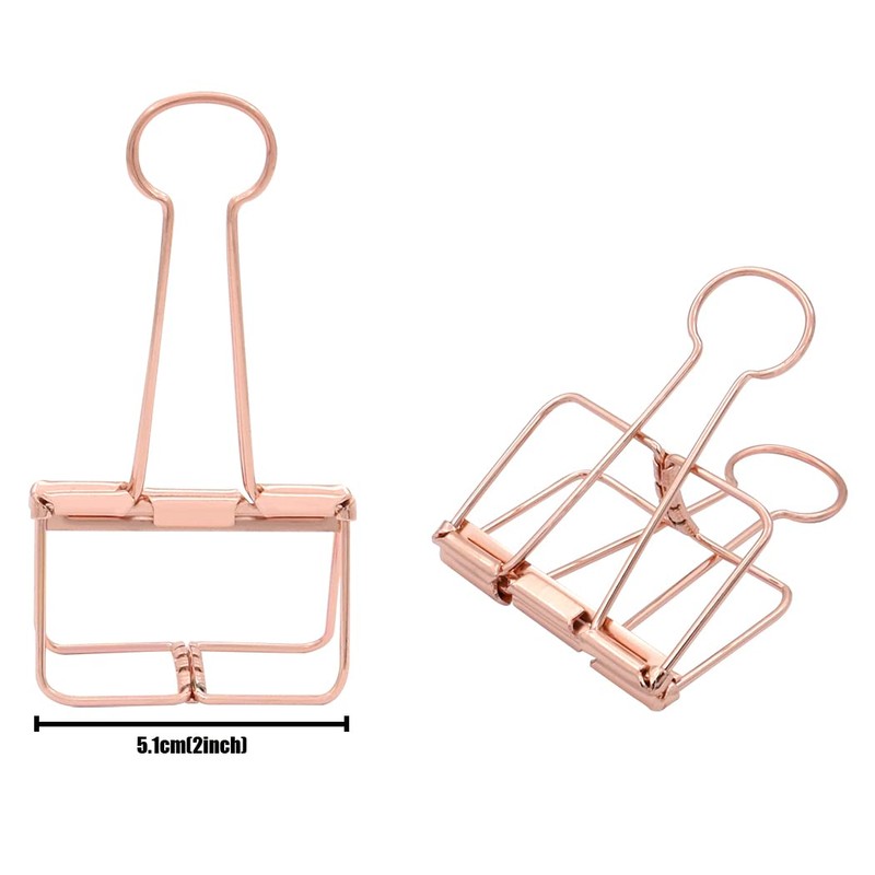 Extra Large Binder Clips 2 Inch, Big Paper Clamps Rose