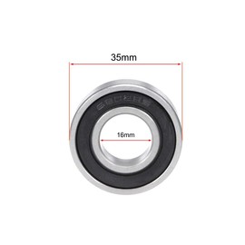 TOP-VIGOR 2Pcs 6202-16-2RS Deep Groove Ball Bearings, Z2 16mm x 35mm x 11mm Double Sealed Industrial Bearings, Chrome Steel Skateboard Bearings for Electrical Instrument Equipment