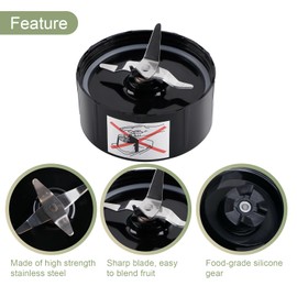 Equust 2-pack Cross Blade Blender Replacement Parts Work with Magic Bullet 250w Blenders Model MB1001 Series, Black