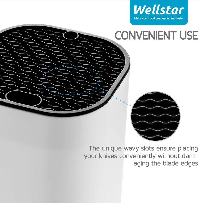 Universal Knife Block for Kitchen, WELLSTAR Knife Holder without Knives,