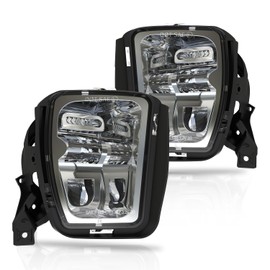 SUMHITIC LED Fog Lights Bumper Driving Fog Lamps Compatible with Dodge Ram 1500 2013 2014 2015 2016 2017 2018, 1 Pair (Silver)