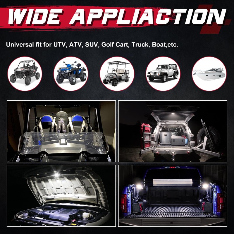 OFFROADTOWN UTV Dome Light Universal Roll Bar Mount Dome LED
