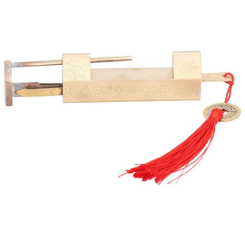 Antique Style Padlock 5cm Spacing Horizontal Lock with Key for