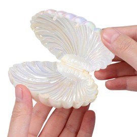 Ipetboom Sea Shell Candy Boxes, 30pcs Seashell Party Favor Container, Clam Treat Holder Mini Jewelry Box Plastic Chocolate Box for Wedding Mermaid Birthday Shower, White