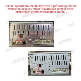16Pin Retain OEM Fatory Car Parking Reverse Backup Rearview Camera Video Cable Converter Adapter Plug for Hyundai Kia