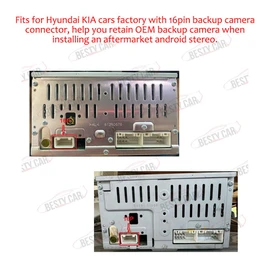 16Pin Retain OEM Fatory Car Parking Reverse Backup Rearview Camera Video Cable Converter Adapter Plug for Hyundai Kia